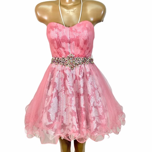 ALYCE Paris sweetheart Jeweled Mini Dress 6 - Picture 3 of 15